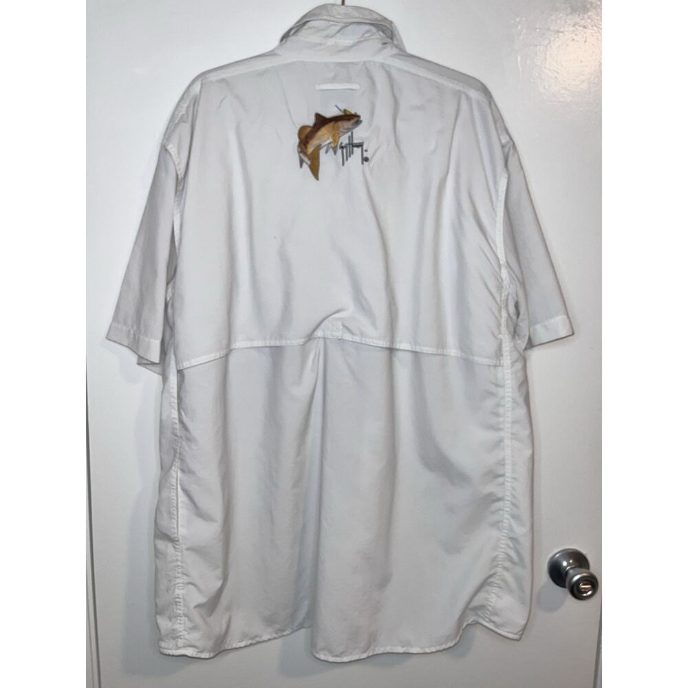 Guy Harvey AFTCO Bluewater Nylon Bass Fishing Shirt Size XL Embroidered